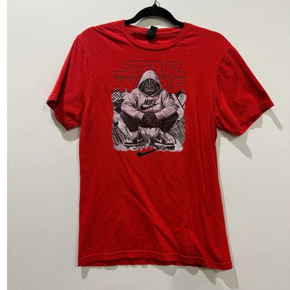 Gildan Star Wars Nike Darth Vader Kids Small Red Excellent Graphic Tee